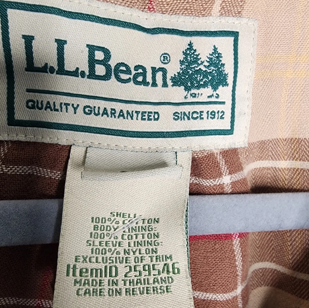 L.L. Bean Olive Utility Jacket with Tan Corduroy Collar - Picture 5 of 6
